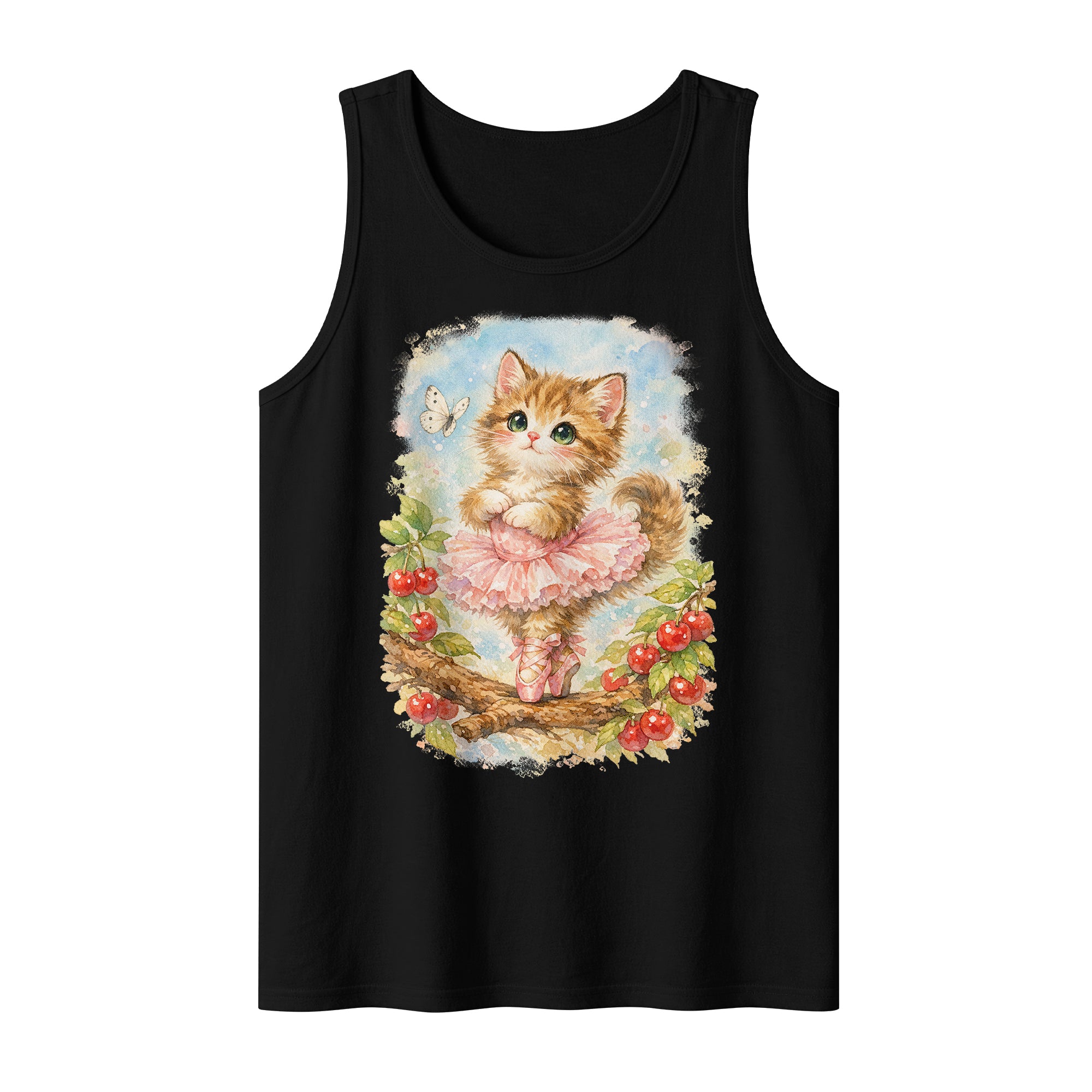 Inspira Paws Vintage Cat Dancing Ballet Sleeveless Tank Top