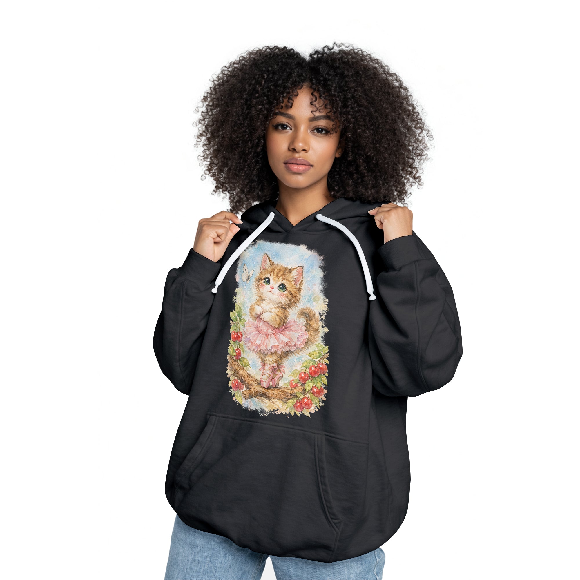 Inspira Paws Vintage Cat Dancing Ballet Hoodie