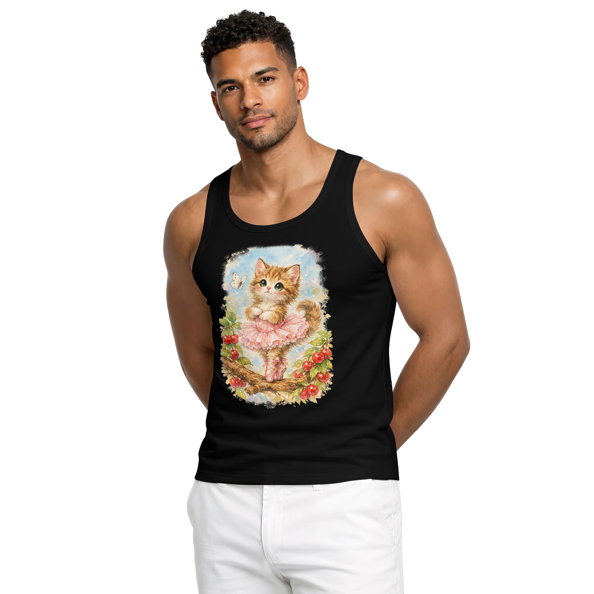 Inspira Paws Vintage Cat Dancing Ballet Sleeveless Tank Top