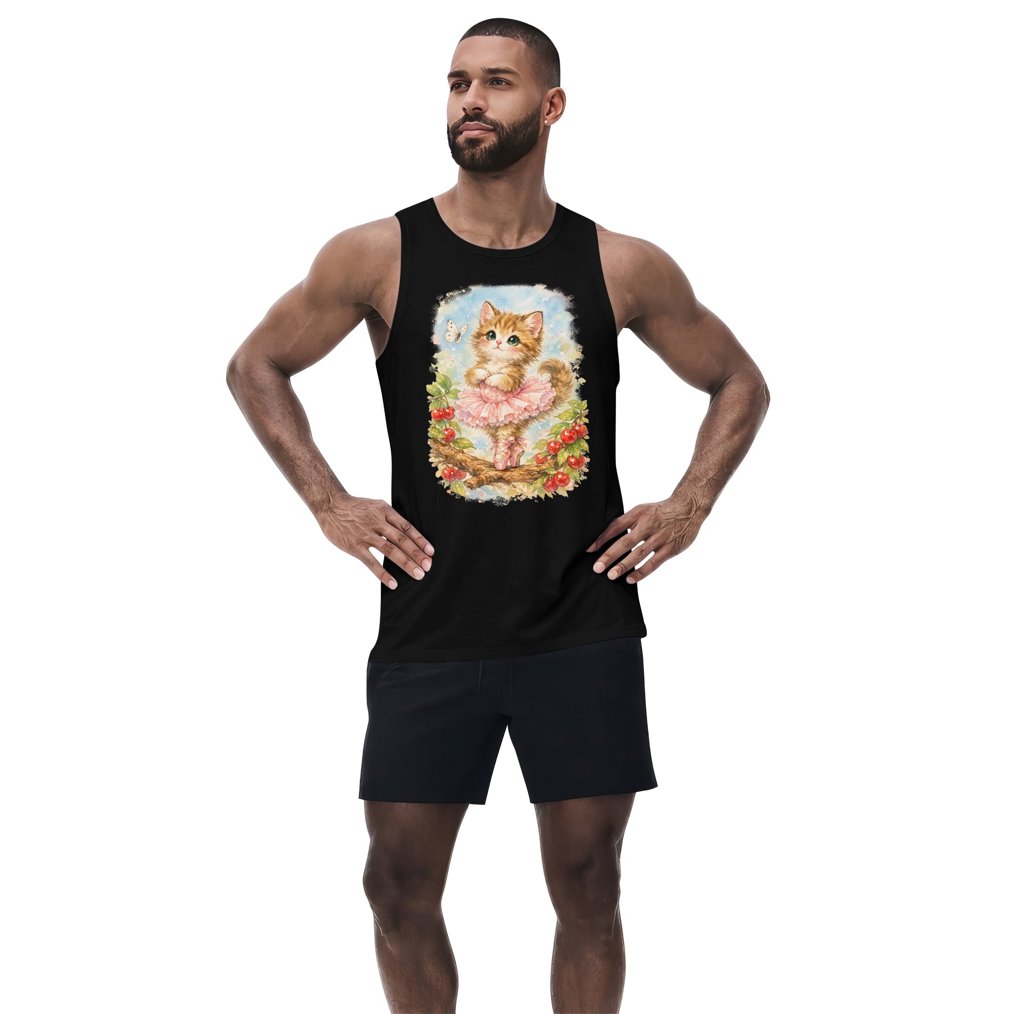 Inspira Paws Vintage Cat Dancing Ballet Sleeveless Tank Top