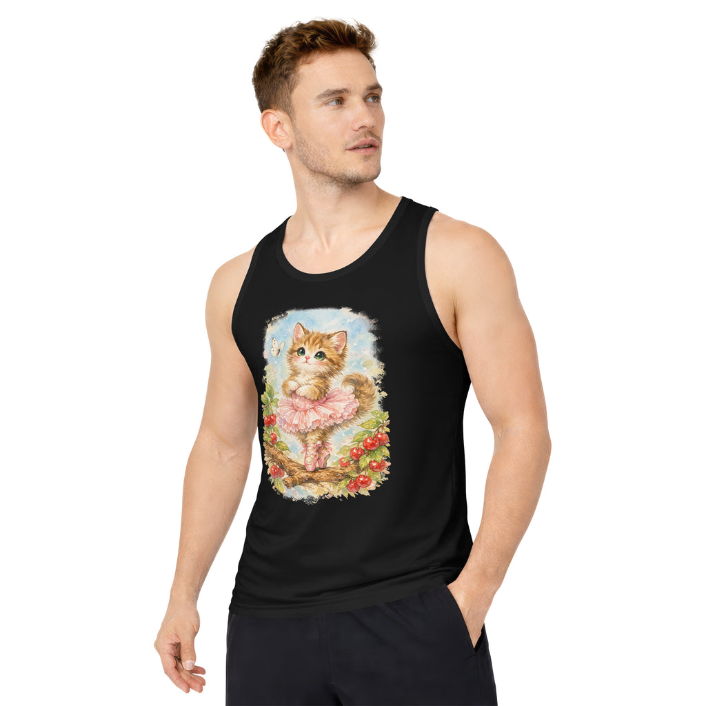 Inspira Paws Vintage Cat Dancing Ballet Sleeveless Tank Top