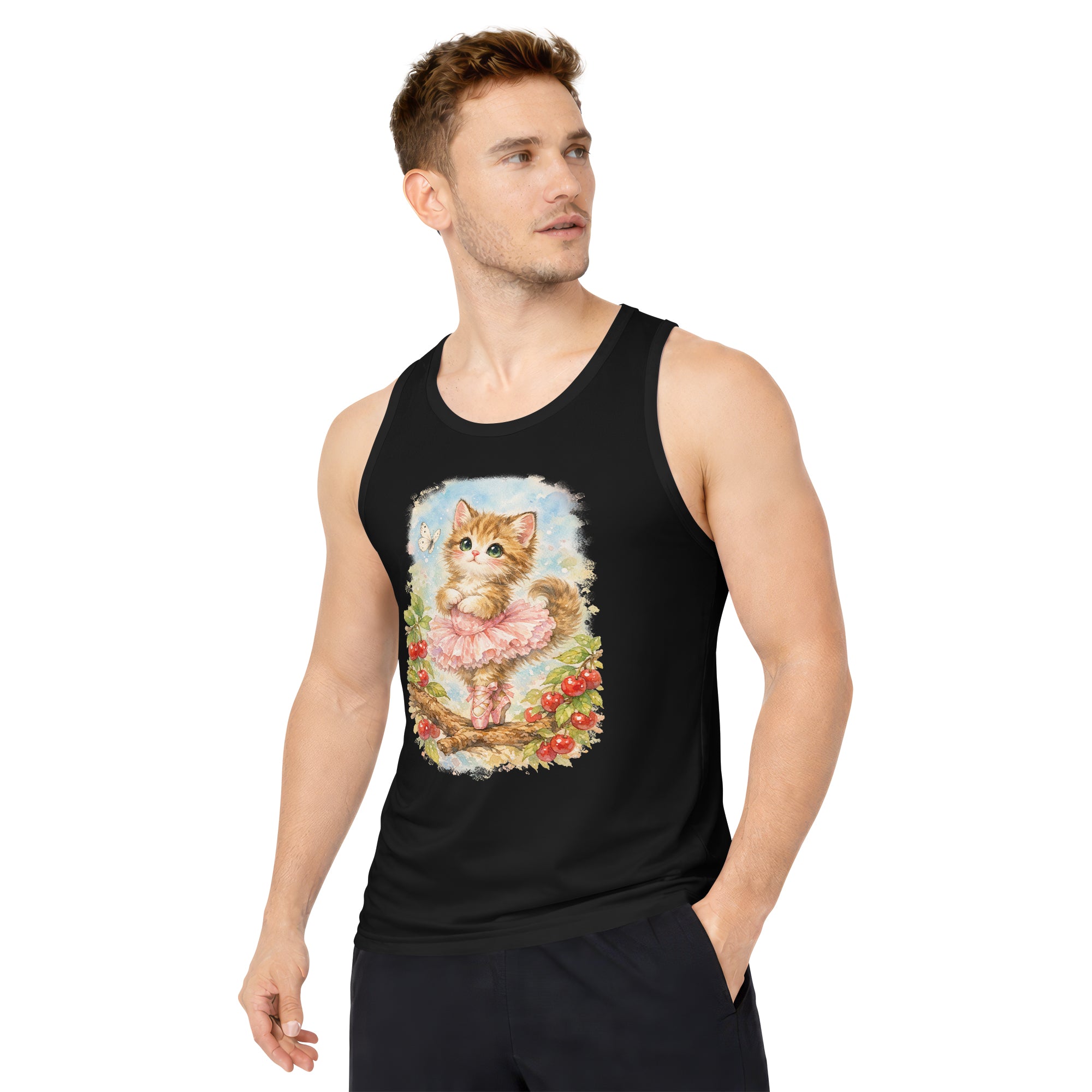 Inspira Paws Vintage Cat Dancing Ballet Sleeveless Tank Top