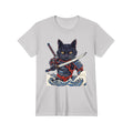 Inspira Paws Samurai Cat Wave Graphic T-Shirt