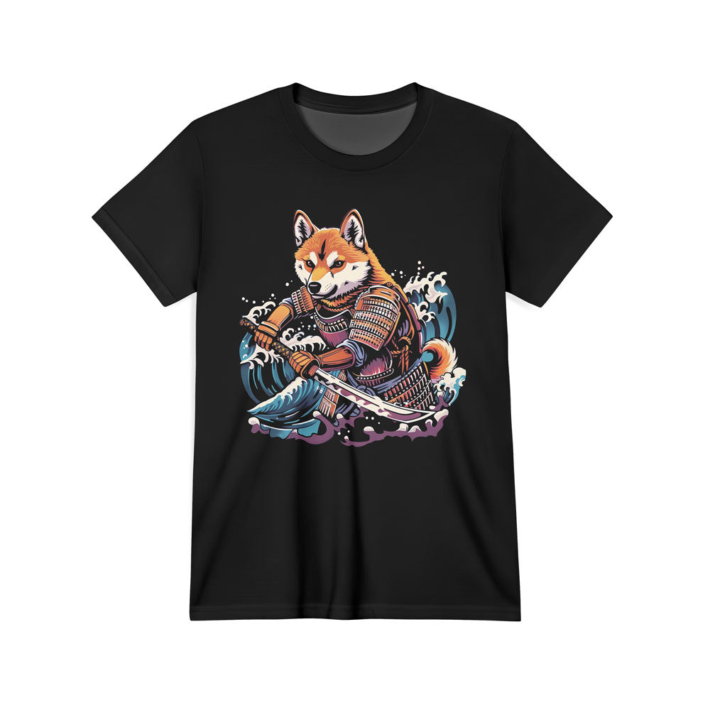 Inspira Paws Shiba Samurai Wave Graphic T-Shirt