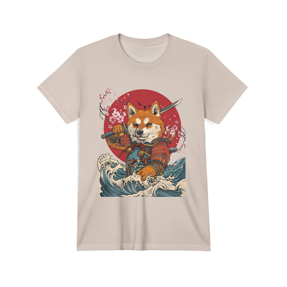 Inspira Paws Shiba Samurai Red Sun Graphic T-Shirt