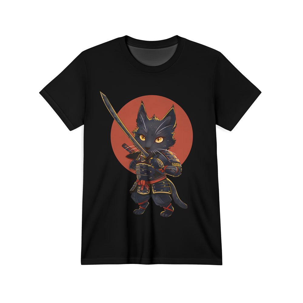 Inspira Paws Samurai Cat Warrior Graphic T-Shirt