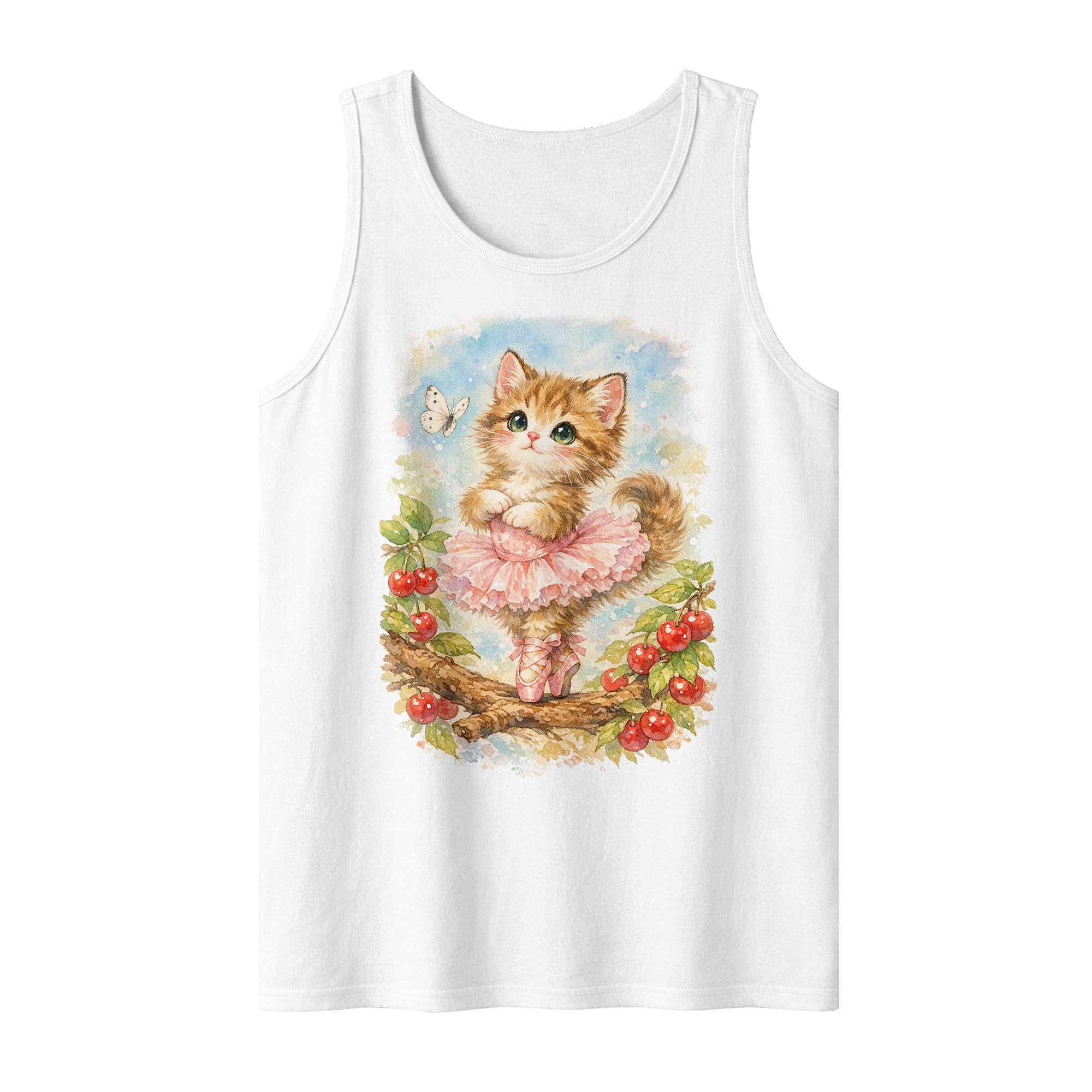 Inspira Paws Vintage Cat Dancing Ballet Sleeveless Tank Top