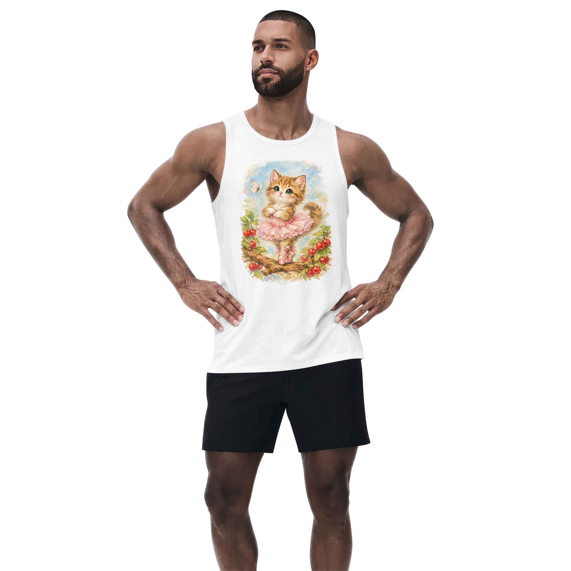 Inspira Paws Vintage Cat Dancing Ballet Sleeveless Tank Top