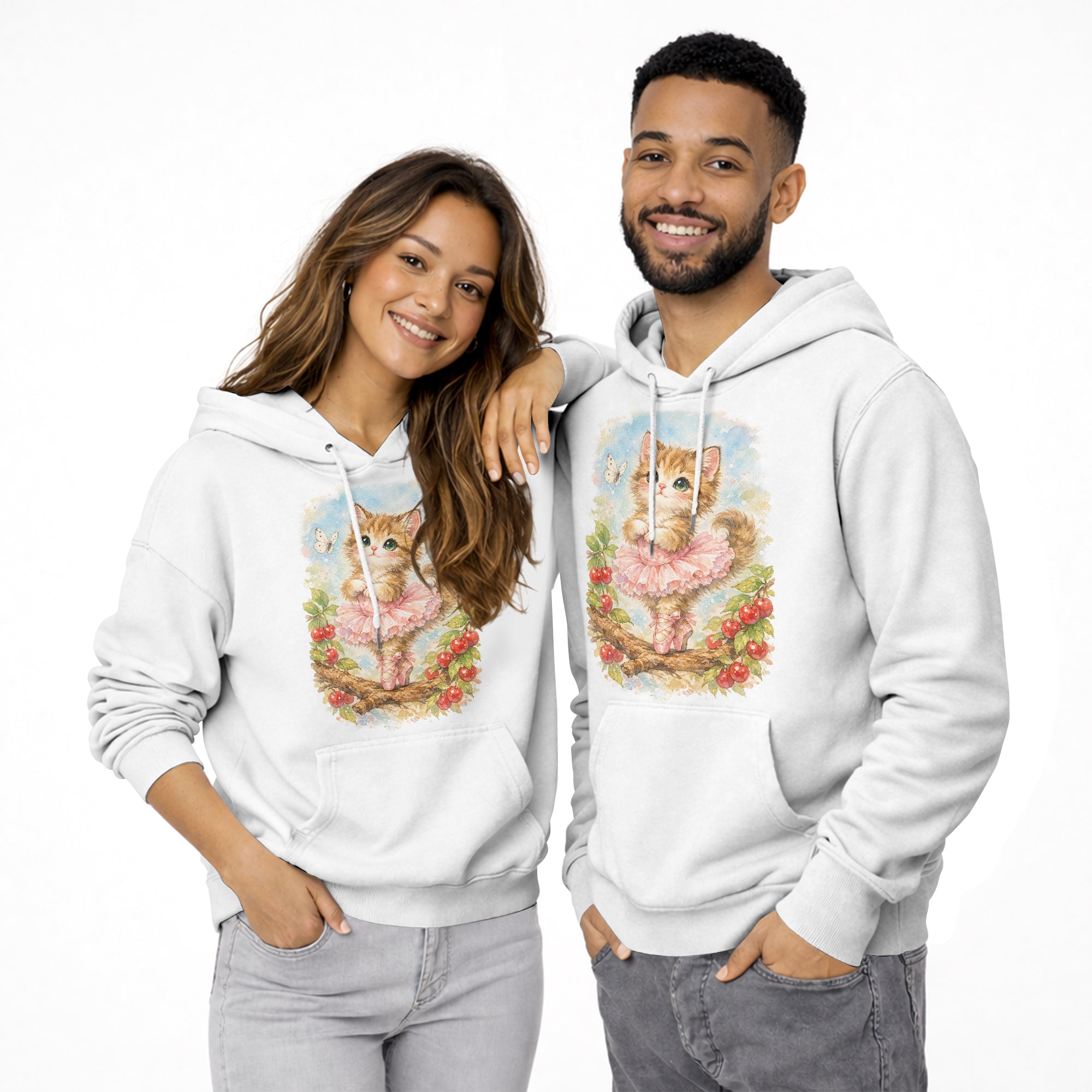 Inspira Paws Vintage Cat Dancing Ballet Hoodie