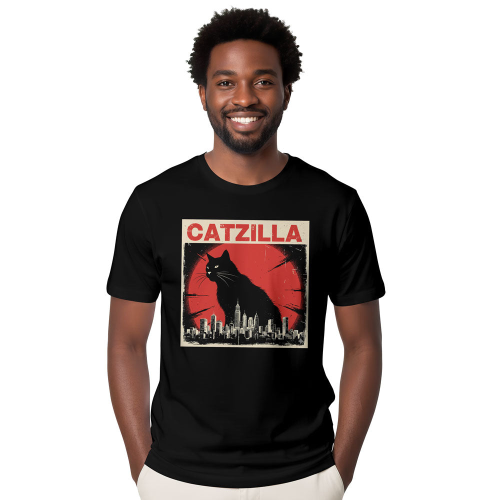 Inspira Paws Catzilla Red Sun Graphic T-Shirt