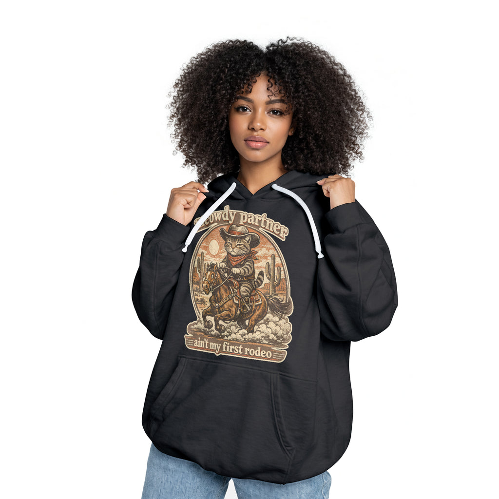 Inspira Paws Cowboy Cat Riding Horse Hoodie