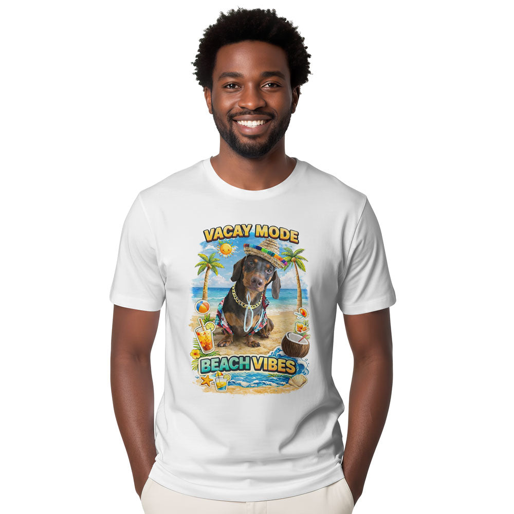 Inspira Paws Beach Dog Graphic T-Shirt