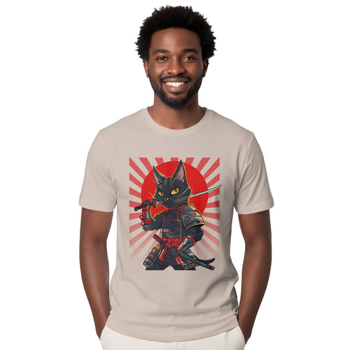 Inspira Paws Samurai Cat Graphic T-Shirt