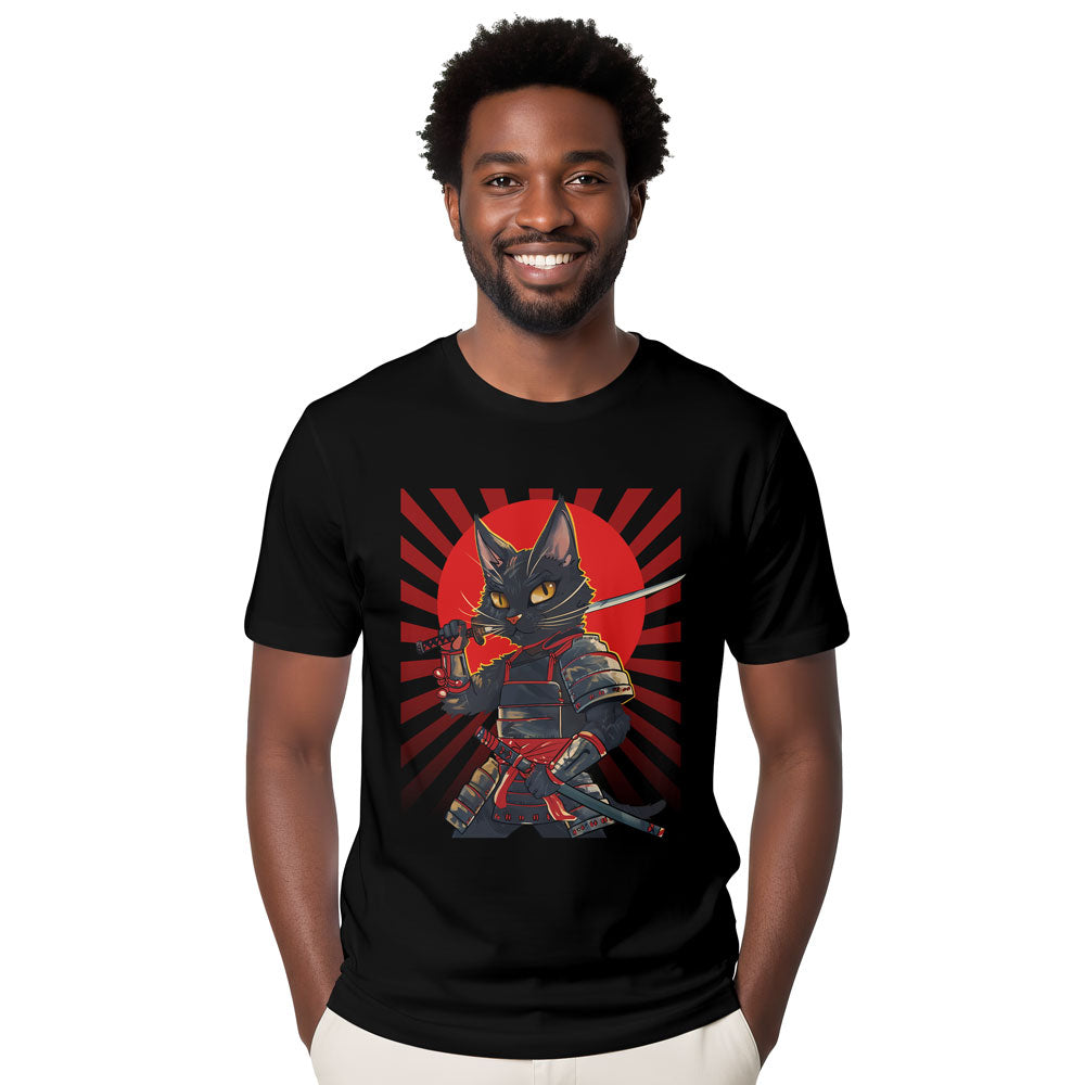 Inspira Paws Samurai Cat Graphic T-Shirt