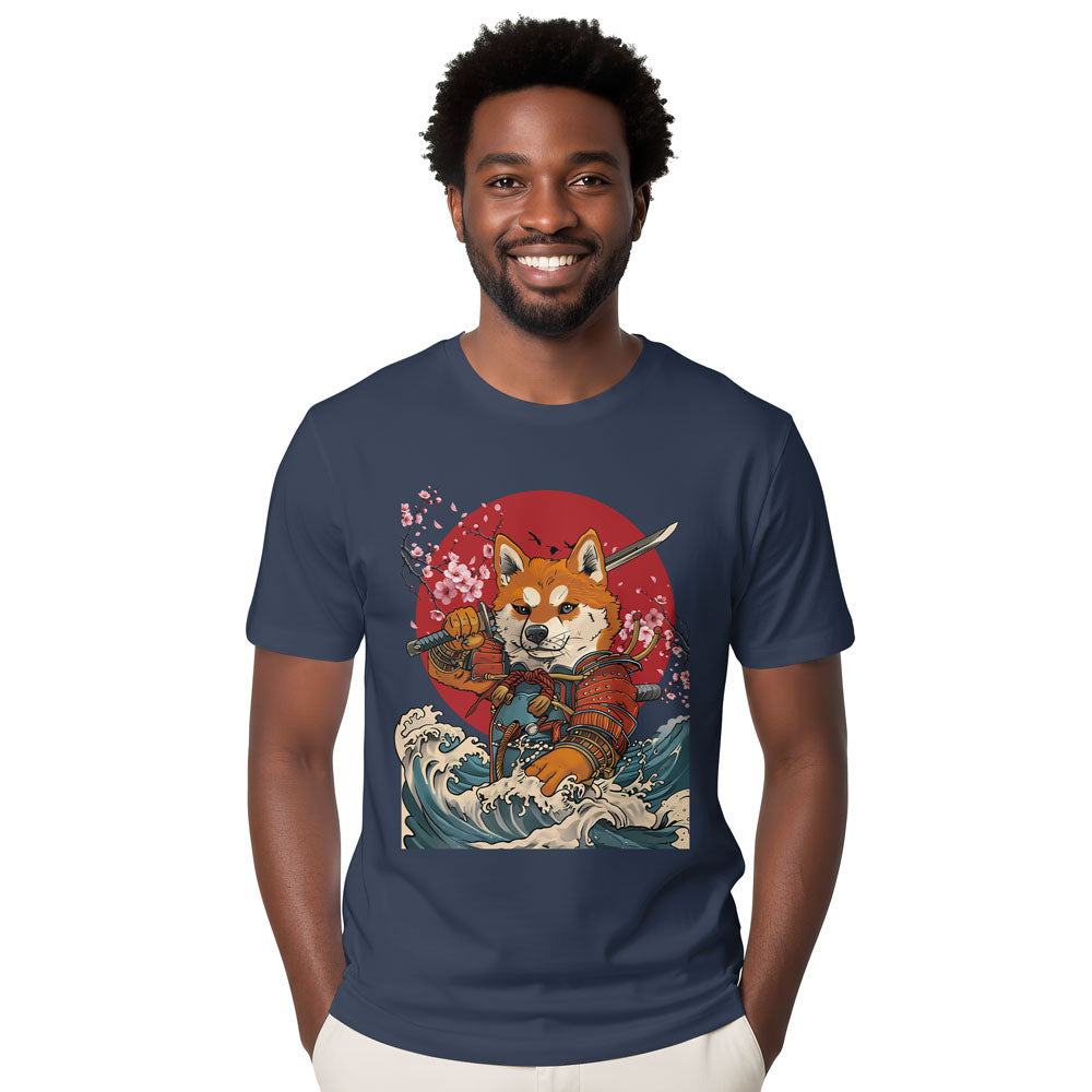 Inspira Paws Shiba Samurai Red Sun Graphic T-Shirt