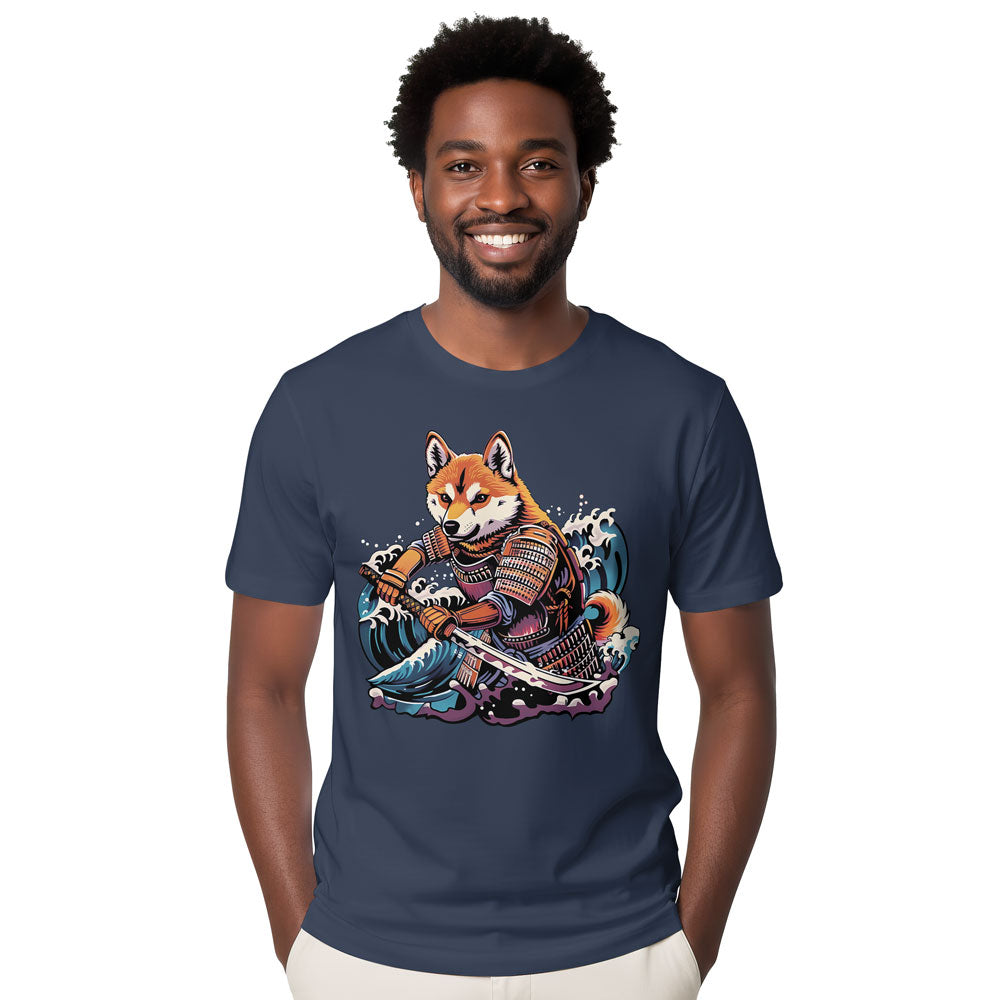 Inspira Paws Shiba Samurai Wave Graphic T-Shirt