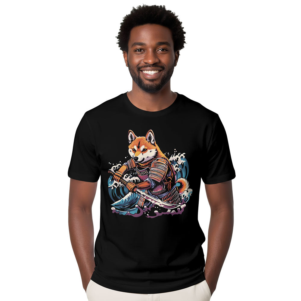 Inspira Paws Shiba Samurai Wave Graphic T-Shirt