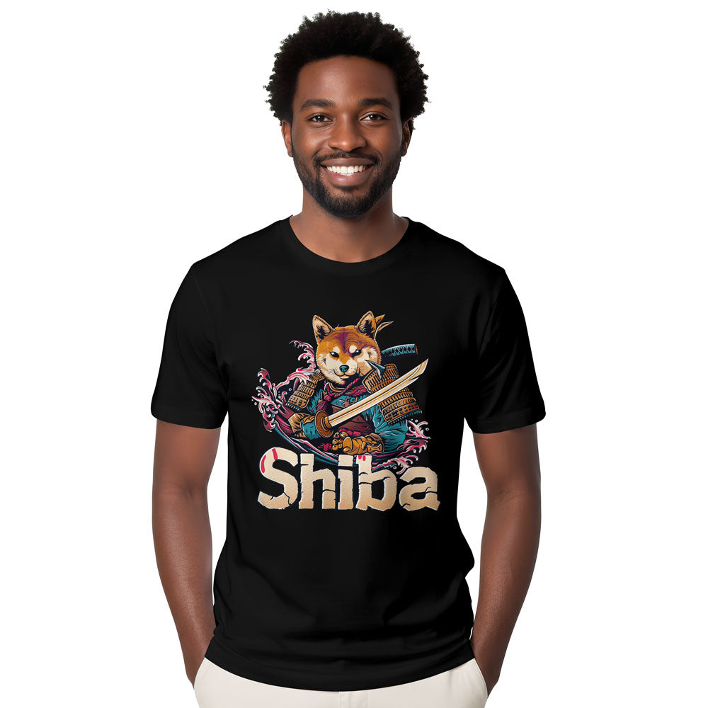 Inspira Paws Shiba Samurai Katana Graphic T-Shirt