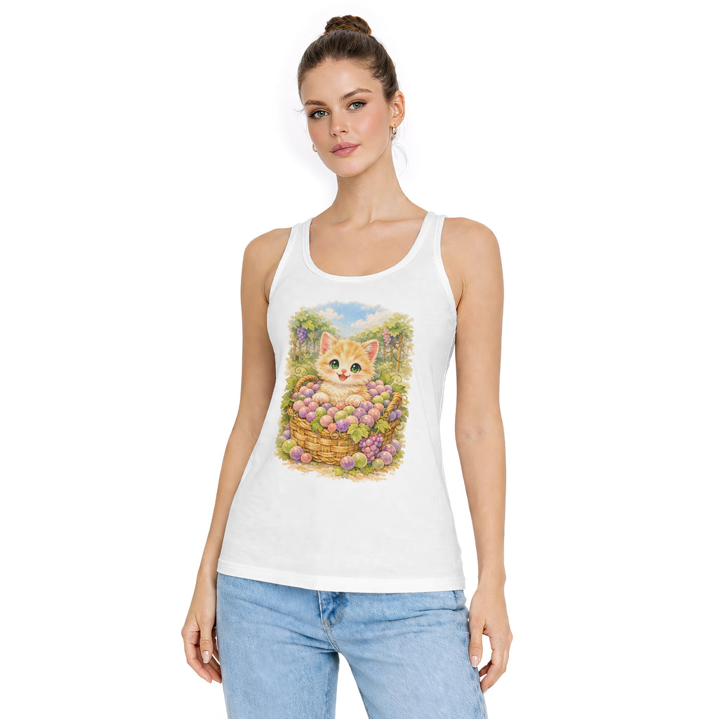 Inspira Paws Grape Cat Soft Sleeveless Tank Top