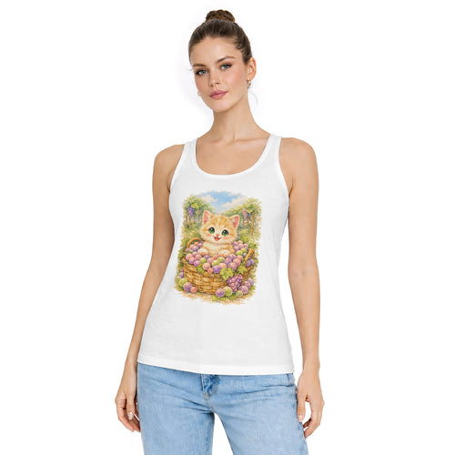 Inspira Paws Grape Cat Soft Sleeveless Tank Top