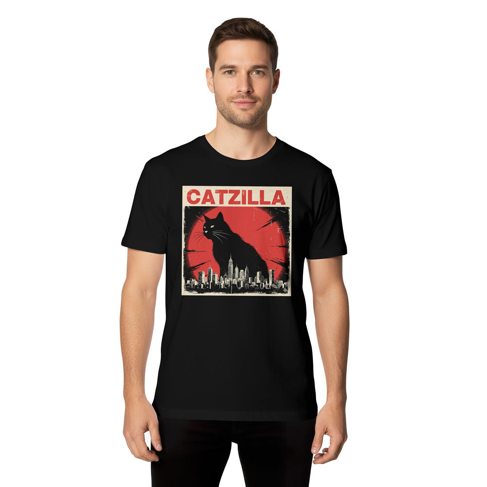 Inspira Paws Catzilla Red Sun Graphic T-Shirt