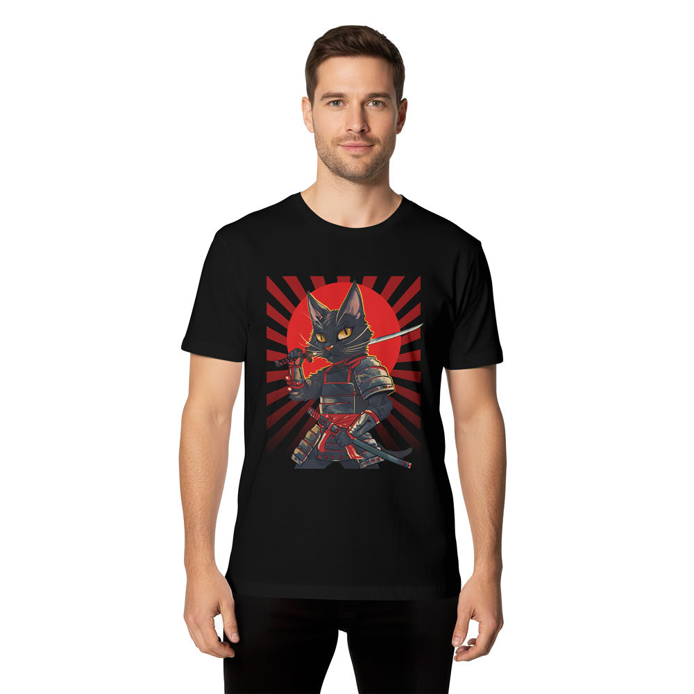Inspira Paws Samurai Cat Graphic T-Shirt
