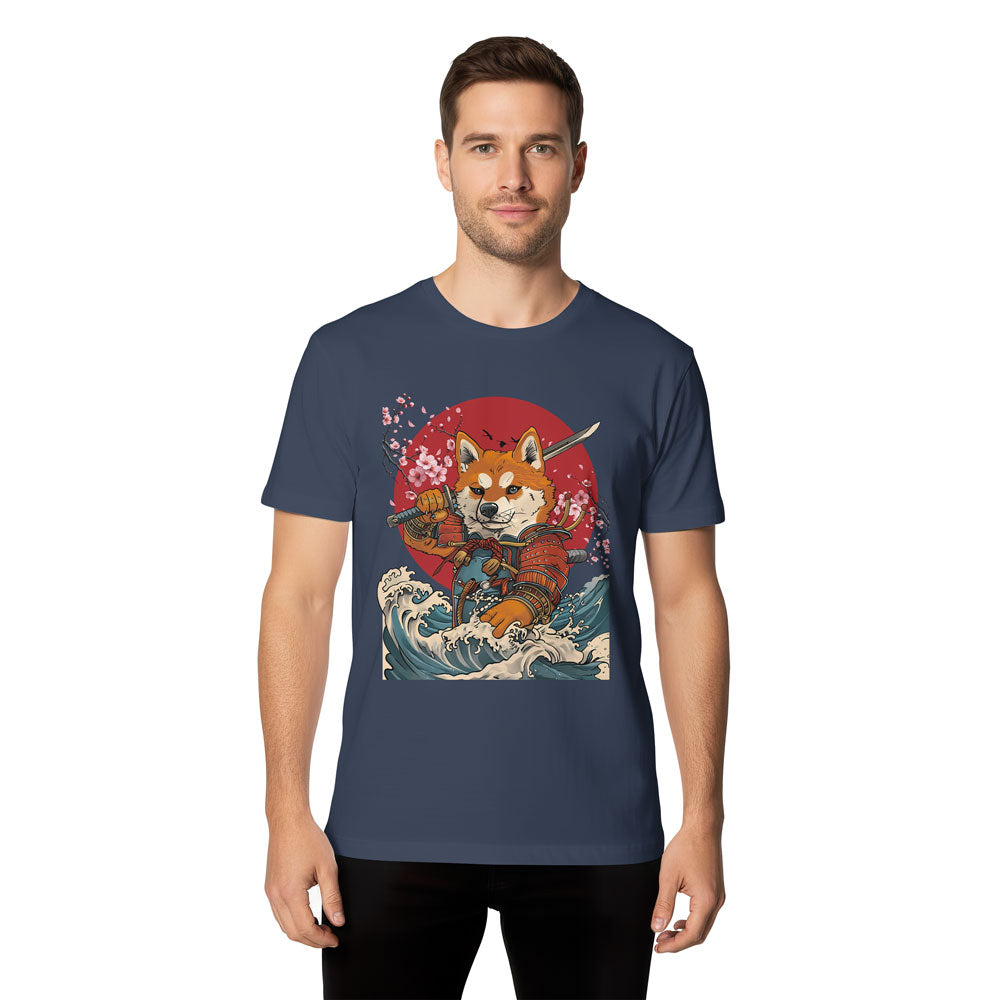 Inspira Paws Shiba Samurai Red Sun Graphic T-Shirt