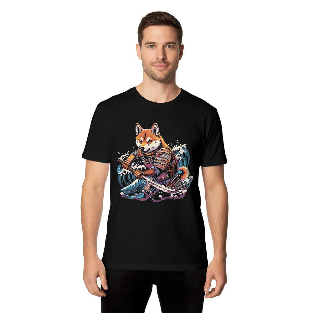 Inspira Paws Shiba Samurai Wave Graphic T-Shirt
