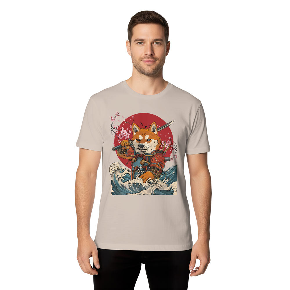 Inspira Paws Shiba Samurai Red Sun Graphic T-Shirt