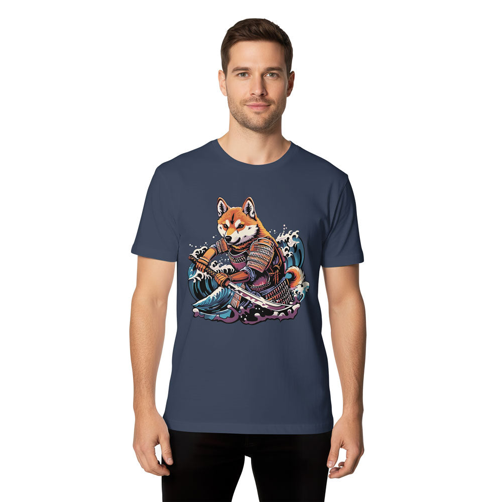 Inspira Paws Shiba Samurai Wave Graphic T-Shirt