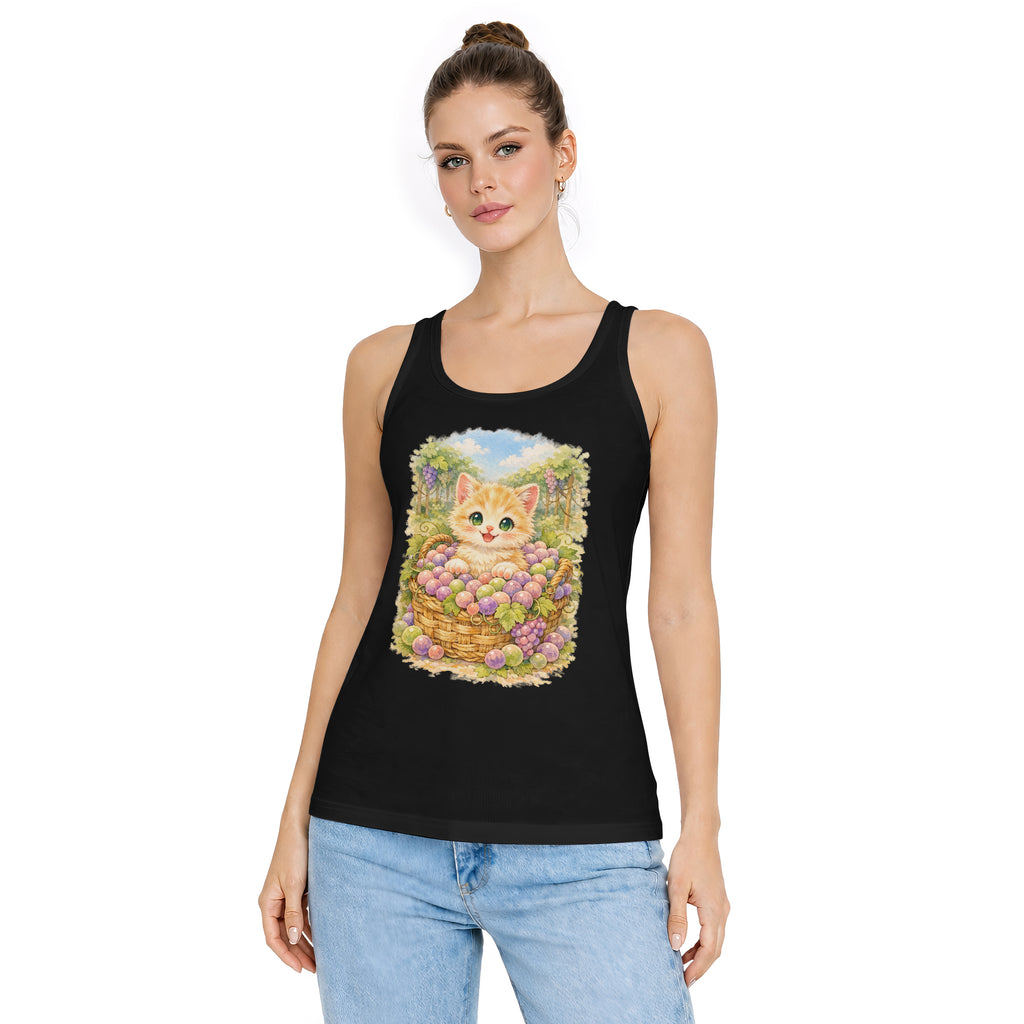 Inspira Paws Grape Cat Soft Sleeveless Tank Top