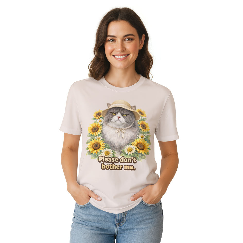Inspira Paws Sunflower Cat Graphic T-Shirt