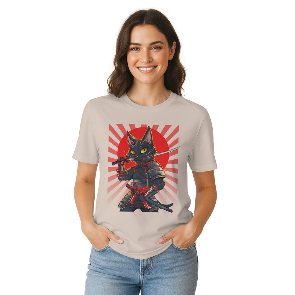 Inspira Paws Samurai Cat Graphic T-Shirt