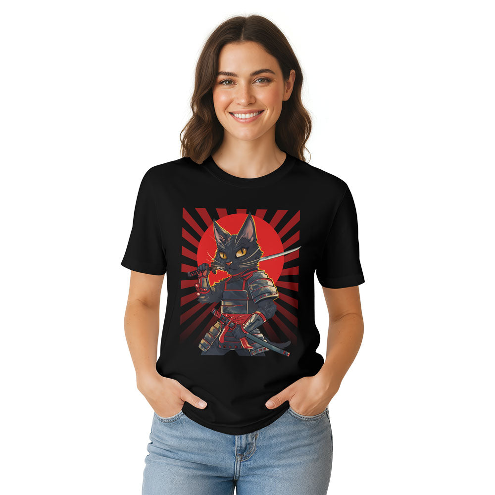 Inspira Paws Samurai Cat Graphic T-Shirt