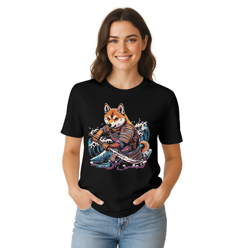 Inspira Paws Shiba Samurai Wave Graphic T-Shirt