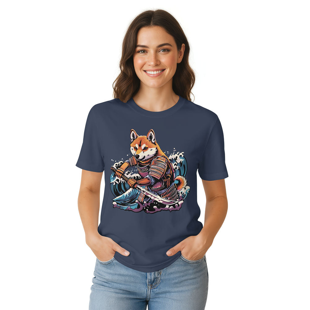 Inspira Paws Shiba Samurai Wave Graphic T-Shirt