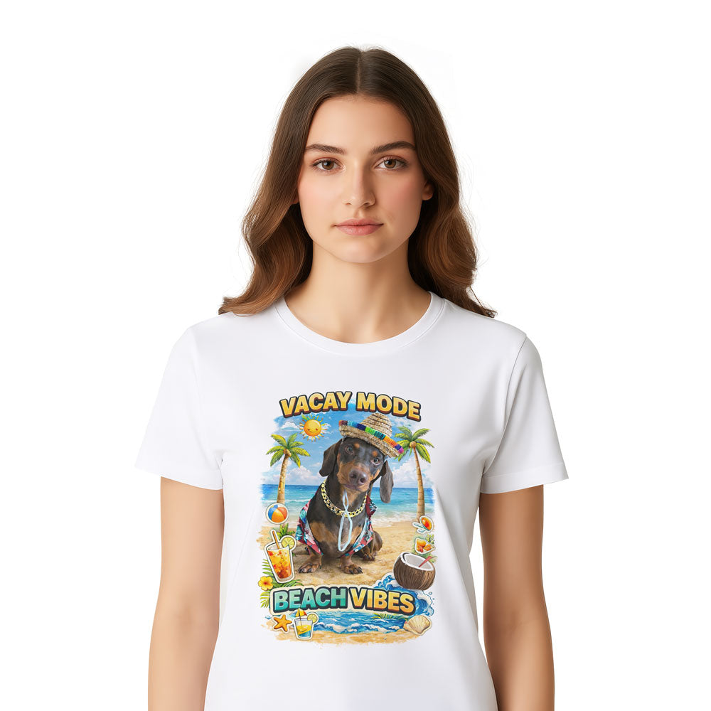 Inspira Paws Beach Dog Graphic T-Shirt