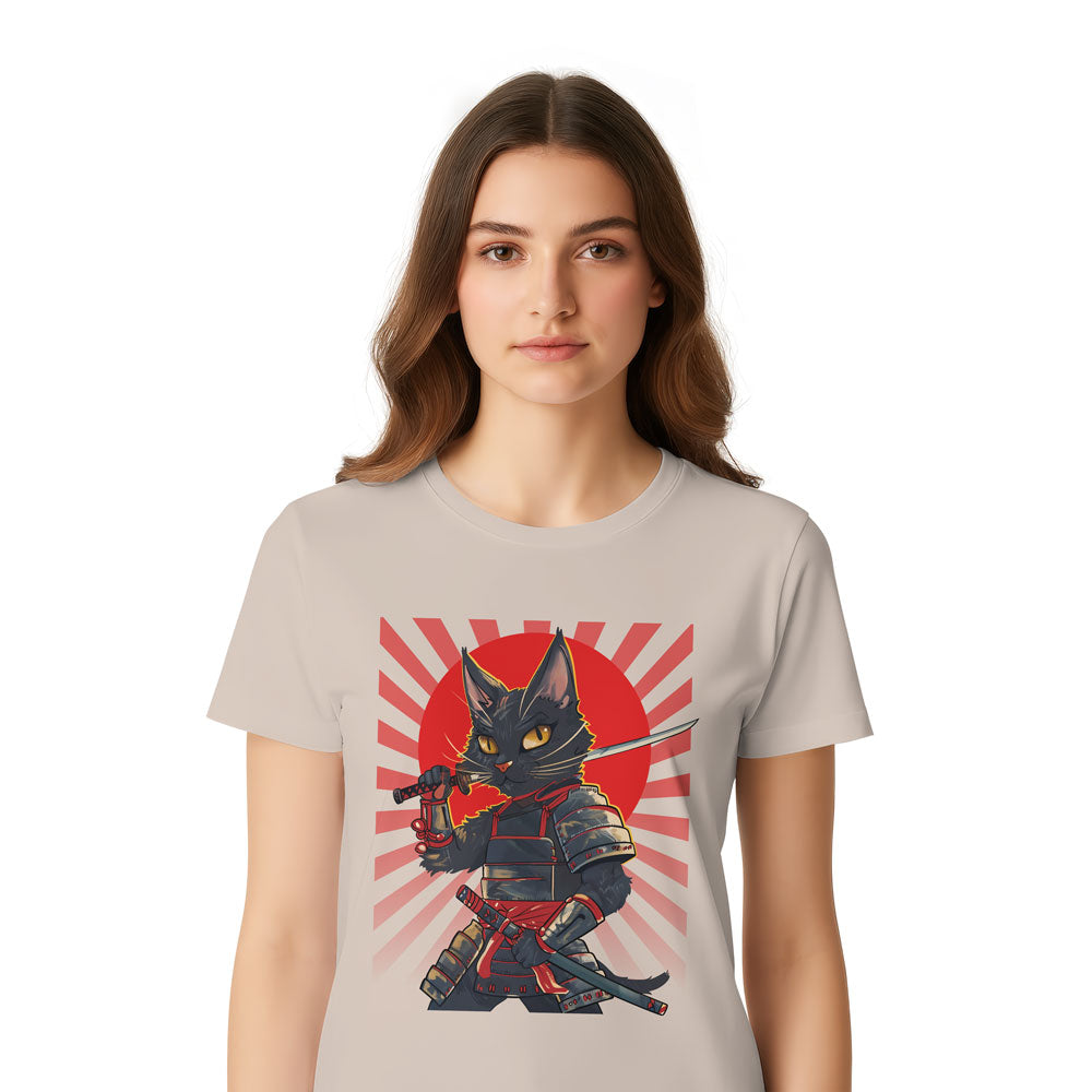 Inspira Paws Samurai Cat Graphic T-Shirt
