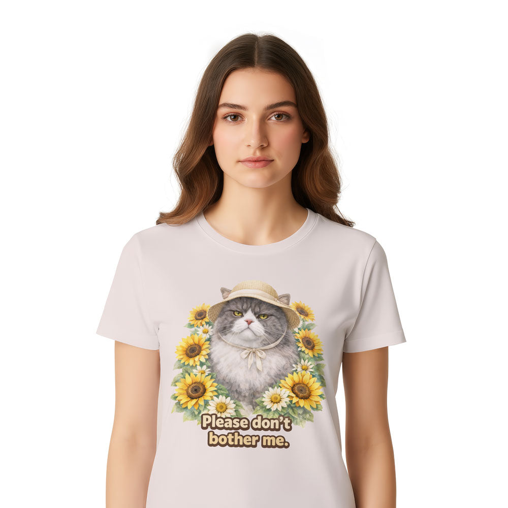 Inspira Paws Sunflower Cat Graphic T-Shirt