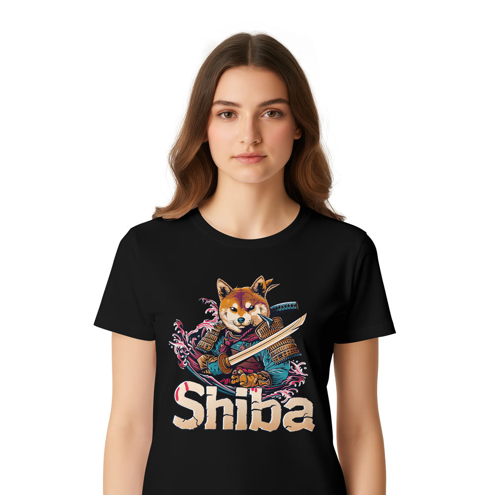 Inspira Paws Shiba Samurai Katana Graphic T-Shirt