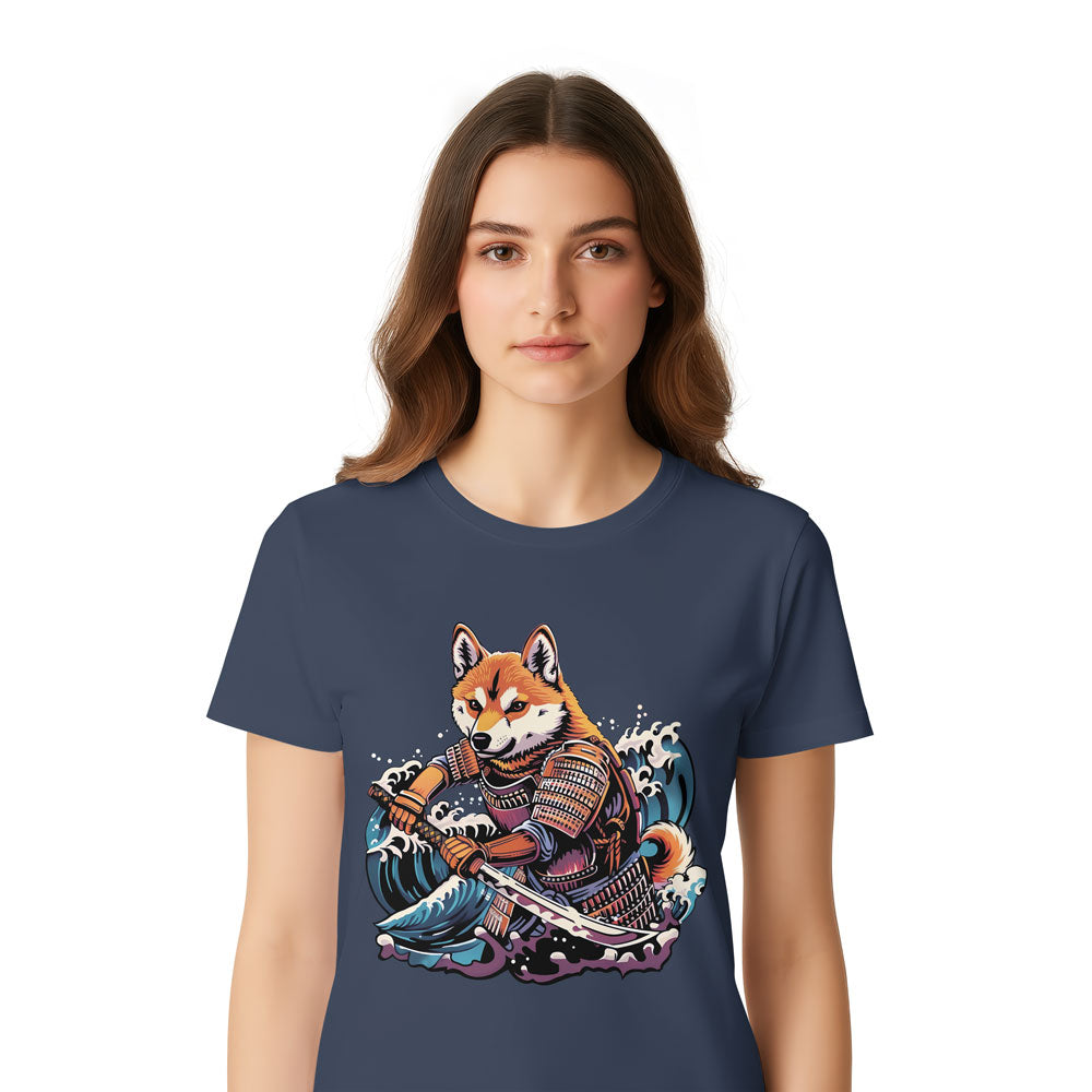 Inspira Paws Shiba Samurai Wave Graphic T-Shirt