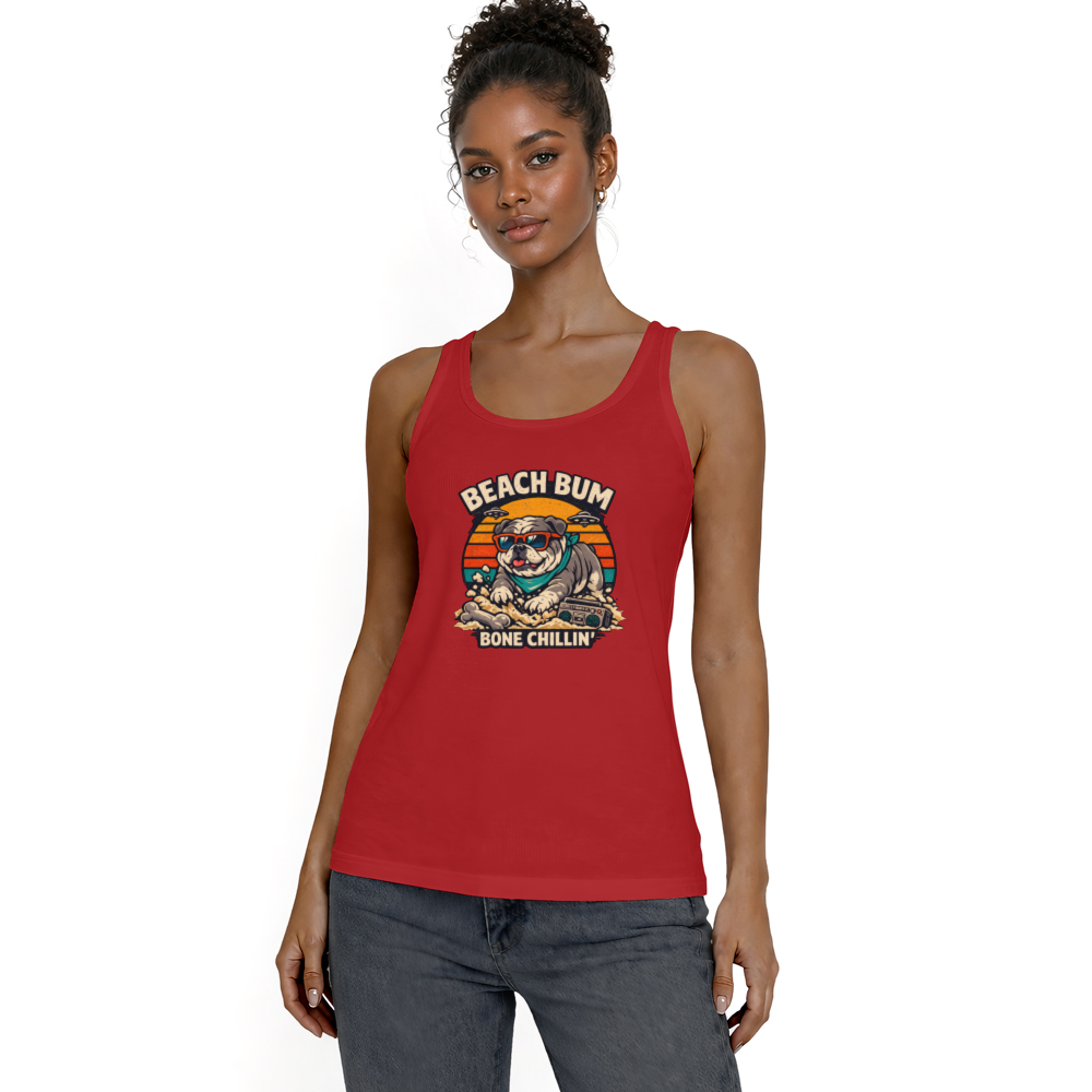 Retro Bulldog Treasure Hunter Tanktop Vintage Beach Bone Chillin Design Chill Gifts for Men Women Boy Kids Tanktop - Unisex