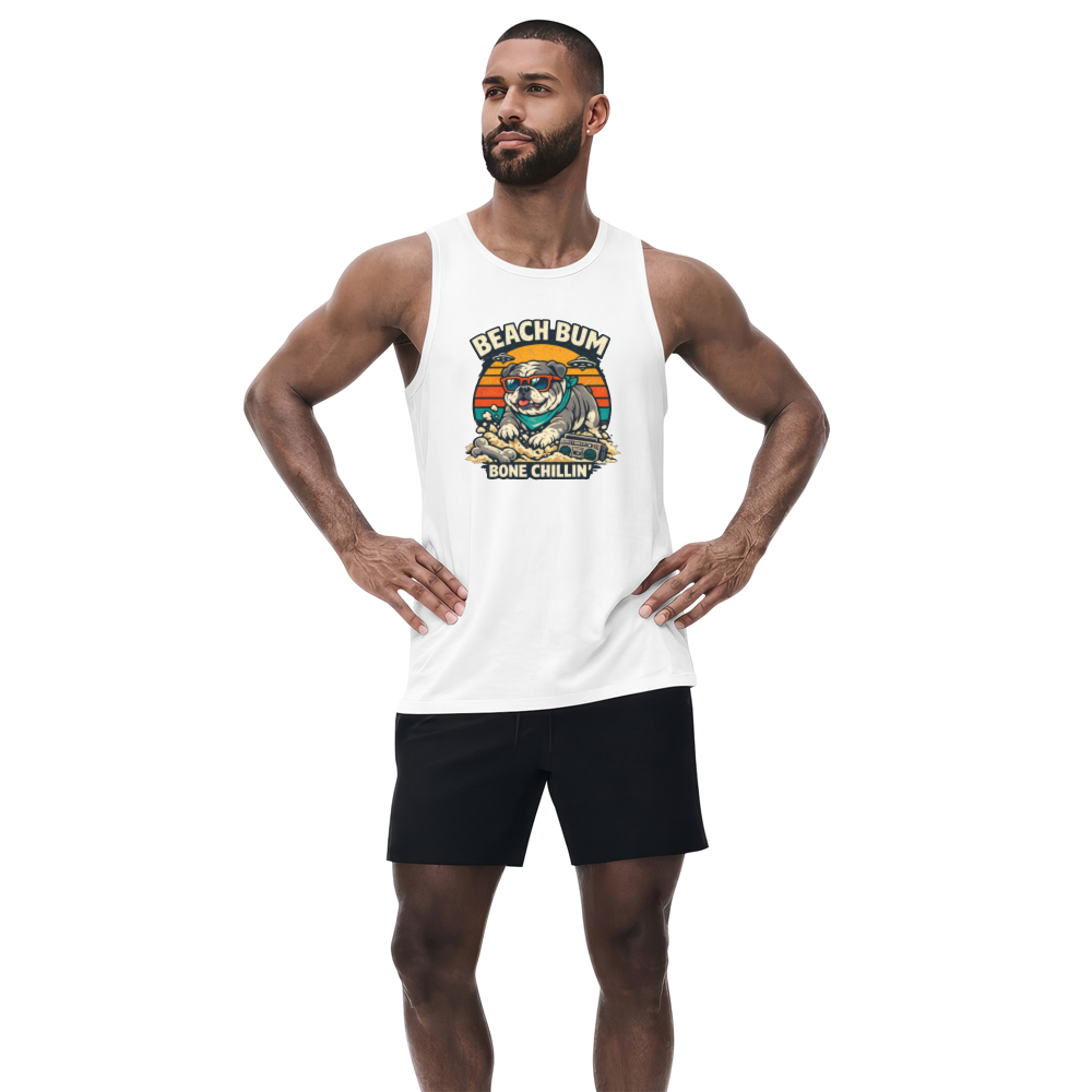 Retro Bulldog Treasure Hunter Tanktop Vintage Beach Bone Chillin Design Chill Gifts for Men Women Boy Kids Tanktop - Unisex