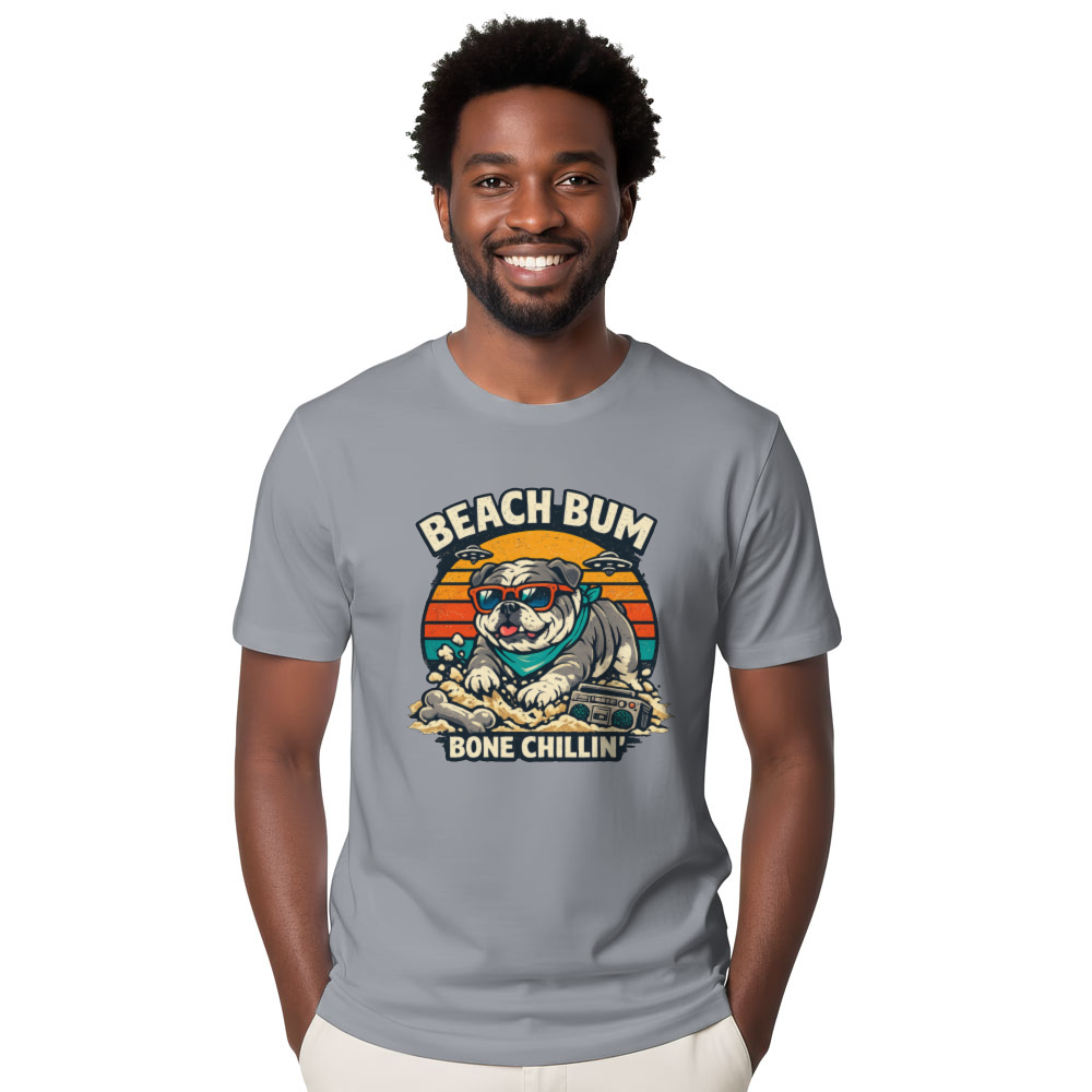 Retro Bulldog T-Shirt Beach Vibes Chill Vintage Gifts for Men Women Boy Kids T-Shirt