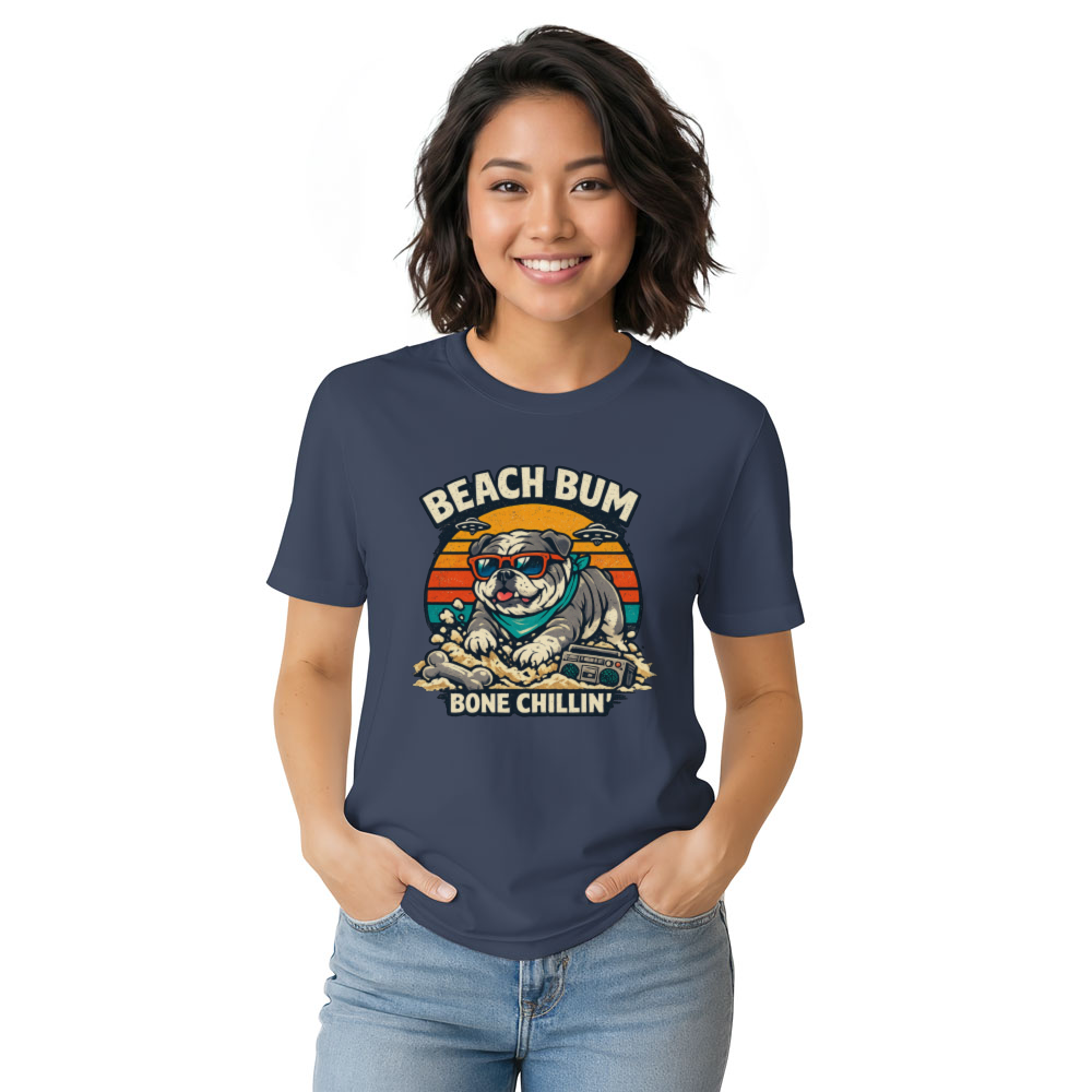 Retro Bulldog T-Shirt Beach Vibes Chill Vintage Gifts for Men Women Boy Kids T-Shirt