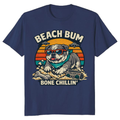 Retro Bulldog T-Shirt Beach Vibes Chill Vintage Gifts for Men Women Boy Kids T-Shirt
