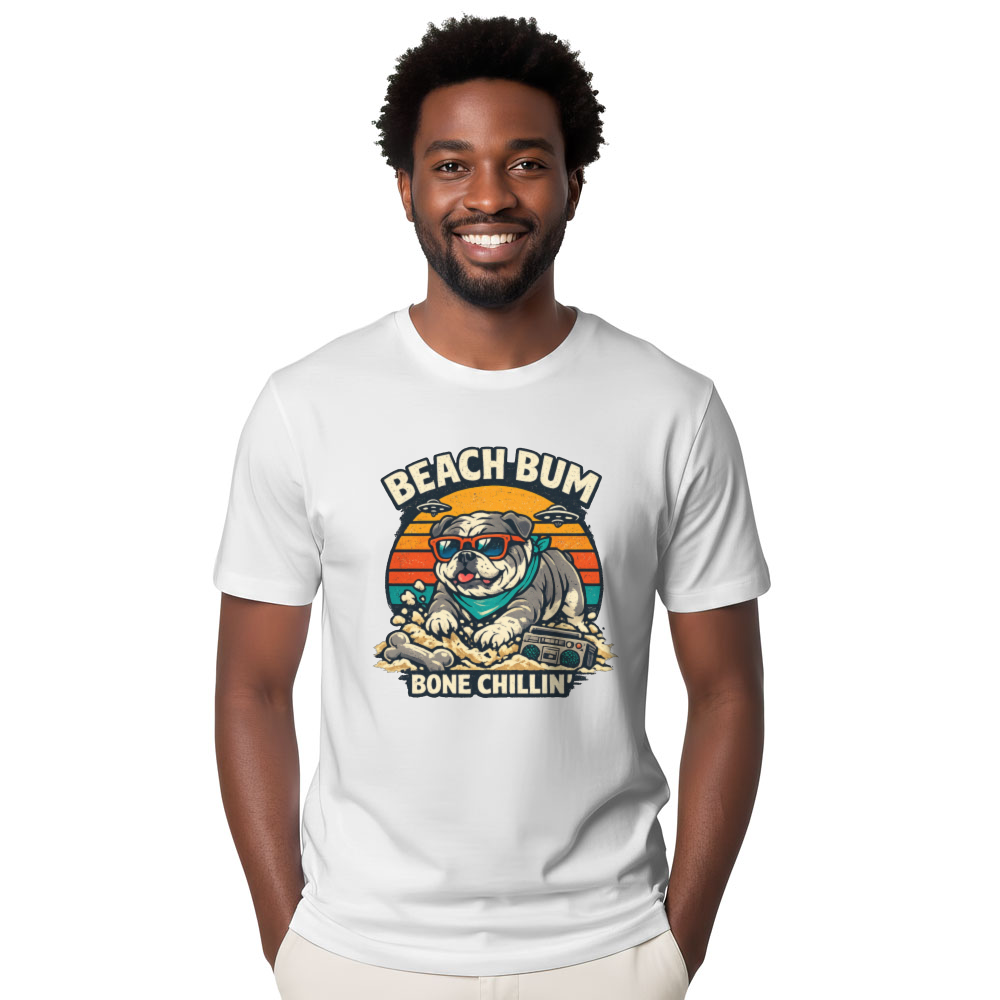 Retro Bulldog T-Shirt Beach Vibes Chill Vintage Gifts for Men Women Boy Kids T-Shirt