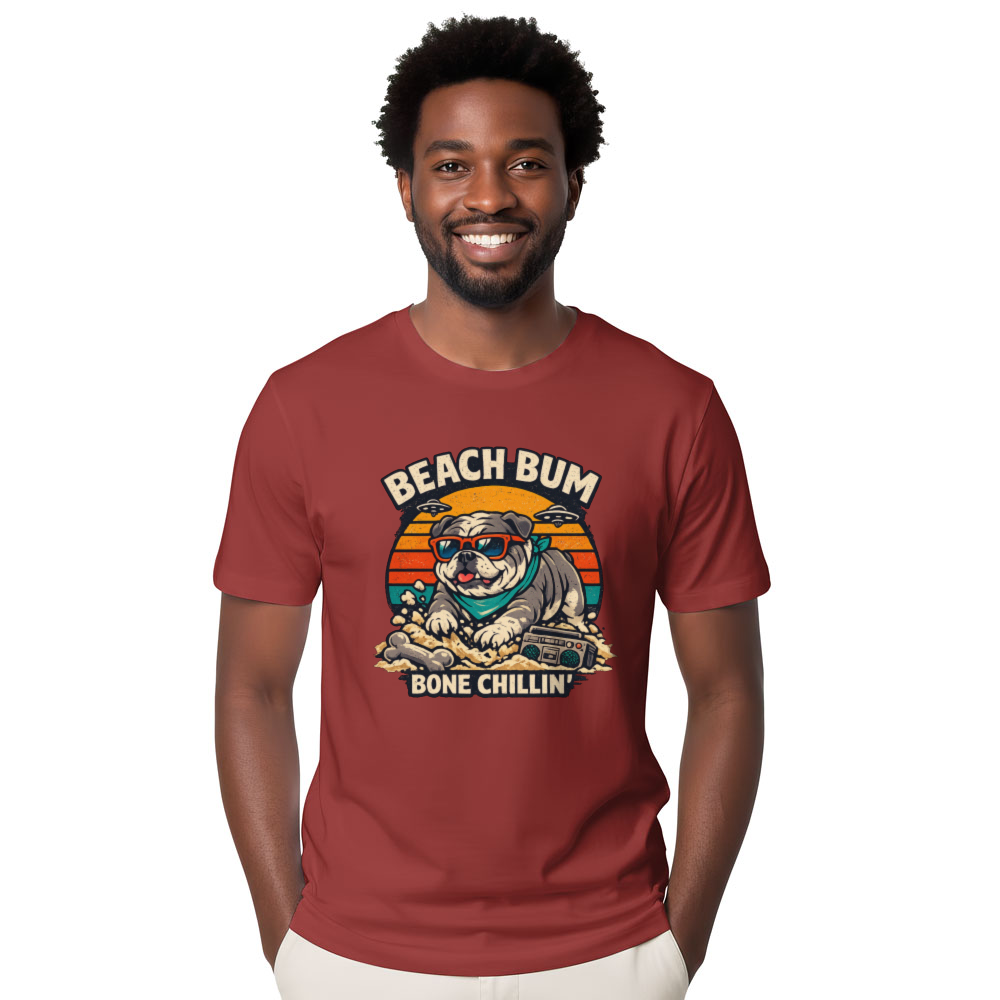 Retro Bulldog T-Shirt Beach Vibes Chill Vintage Gifts for Men Women Boy Kids T-Shirt