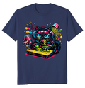 Neon Neko Anime Gamer Synthwave Tee Playful Gifts for Men Women Boy Kids T-Shirt
