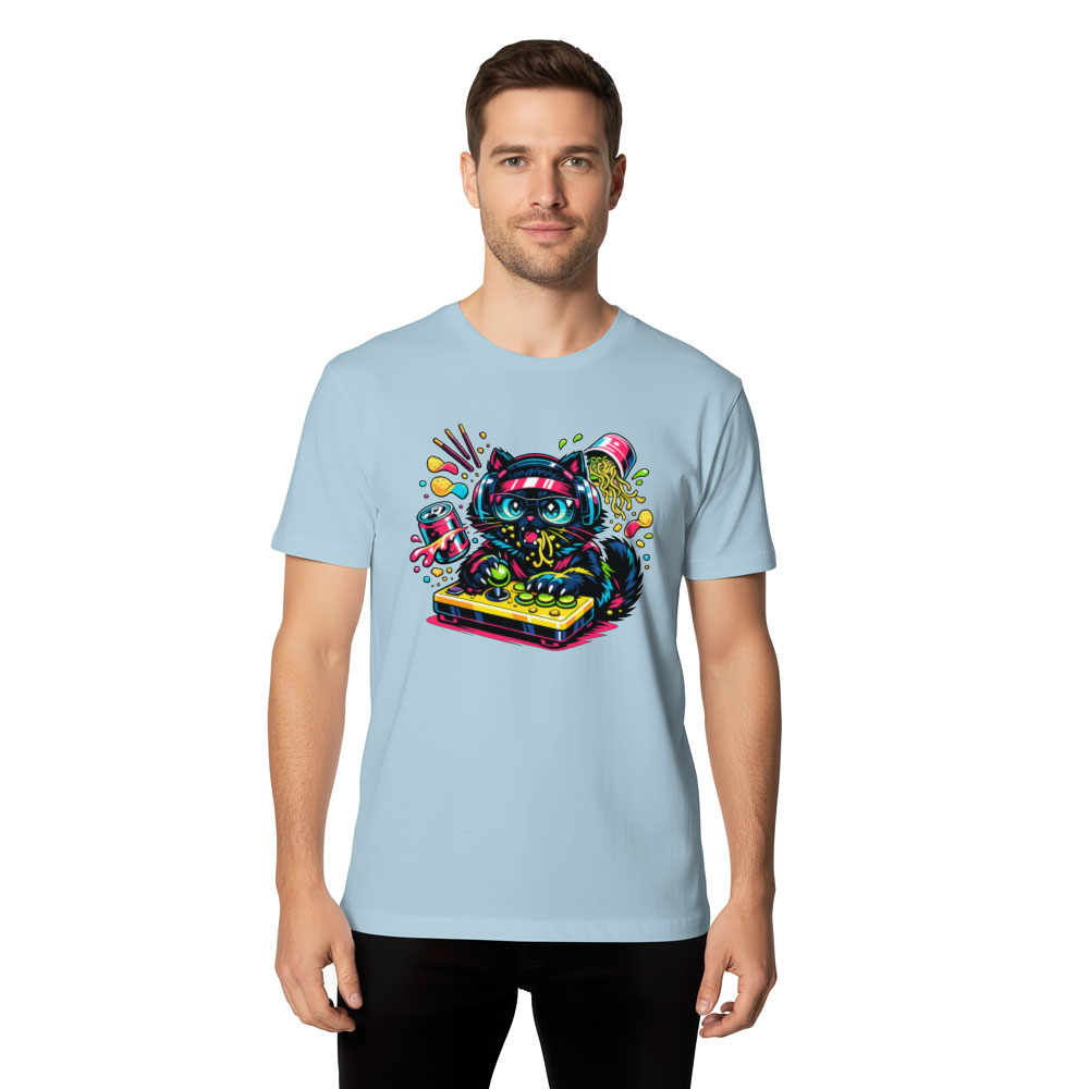 Neon Neko Anime Gamer Synthwave Tee Playful Gifts for Men Women Boy Kids T-Shirt